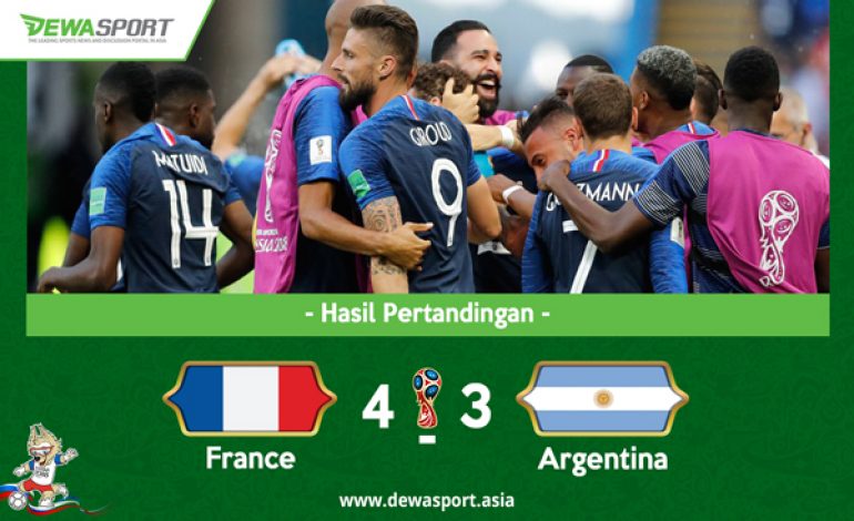 Hasil Piala Dunia 2018: Menang 4-3, Prancis Singkirkan Argentina